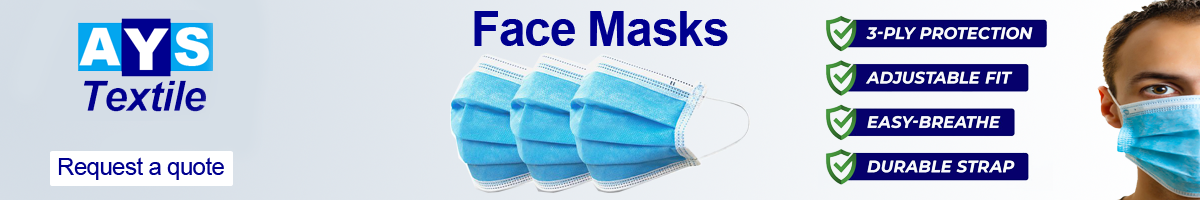 ays textile brand shop face masks banner